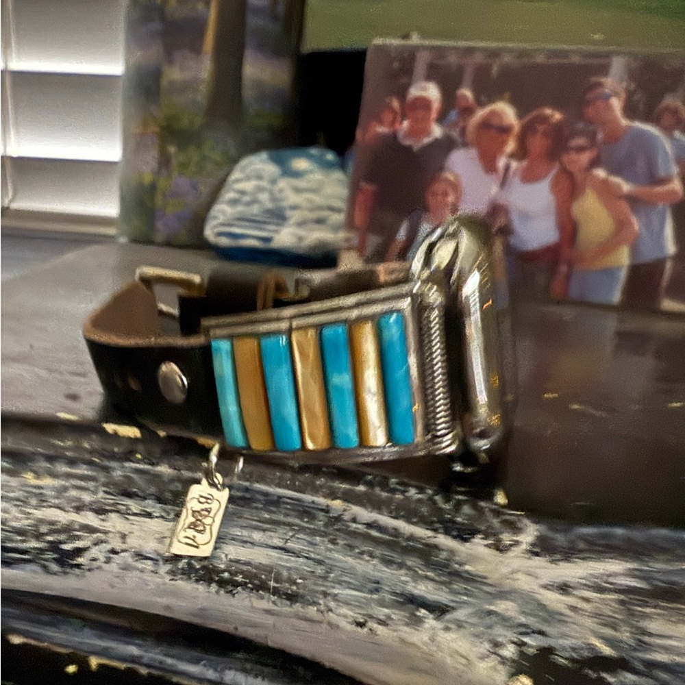APPLE WATCHBAND/Vintage SS/turquoise/MOP/Cobblestone/Native American